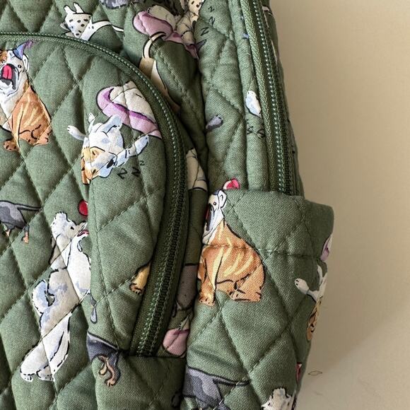 New Vera Bradley Dog Park Essential Small Backpack Cotton Green main image 5